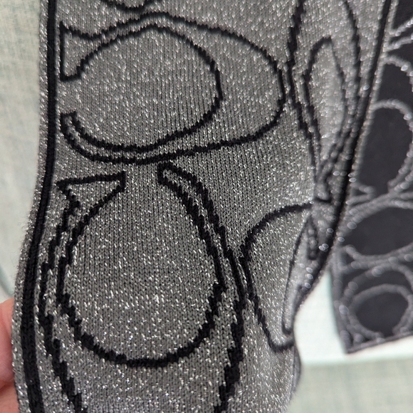 Coach Black & Silver Reversible Scarf - Picture 2 of 3